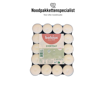 Bolsius Waxinelichten 40 stuks – 4,5 uur brandduur