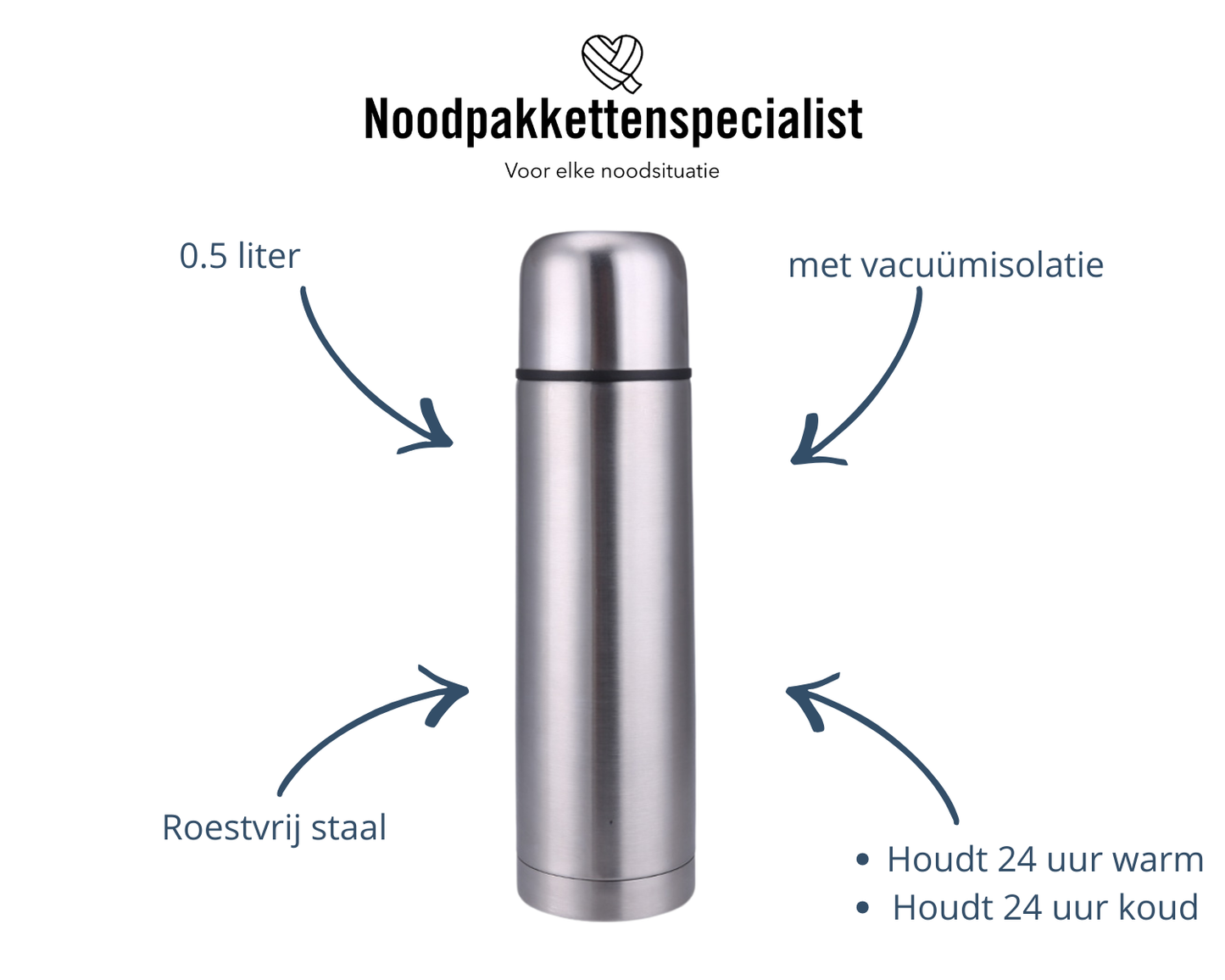 RVS thermosfles 0,5L