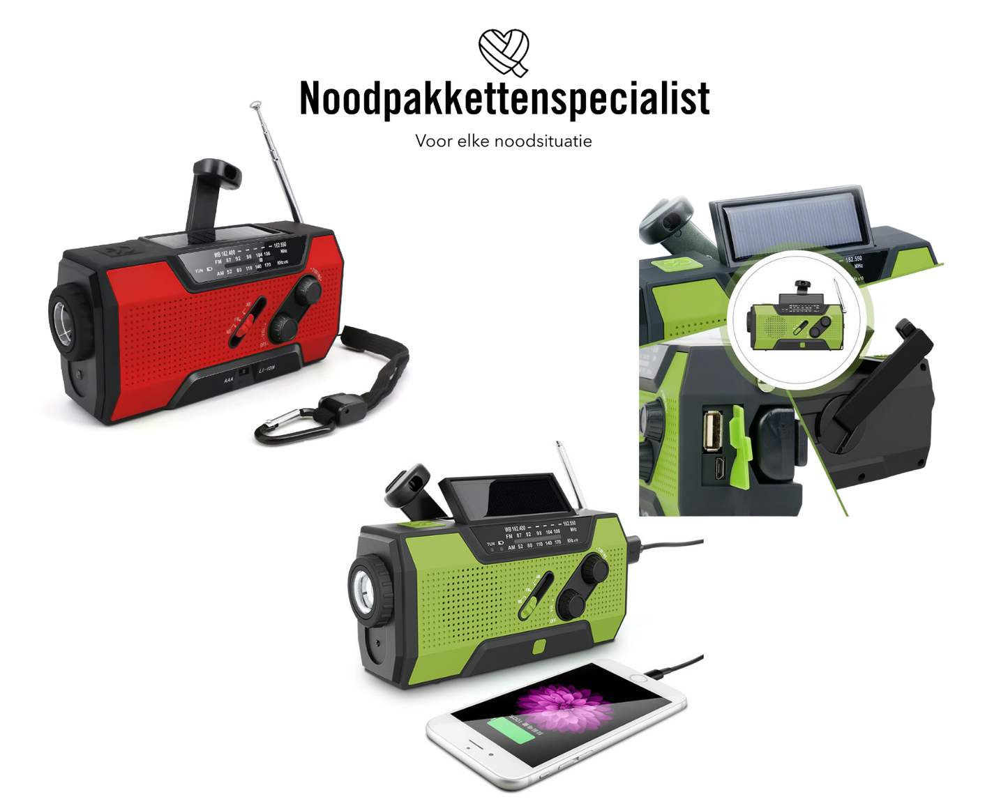 NPS Noodradio™ Incl. Powerbank, zaklamp & handzwengel