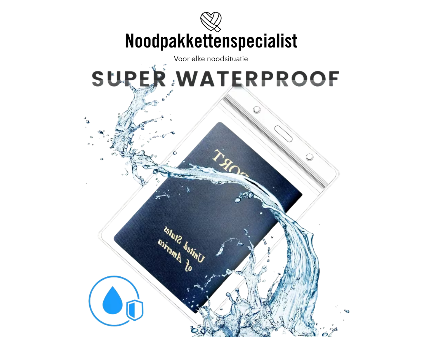 Waterdichte paspoorthouder